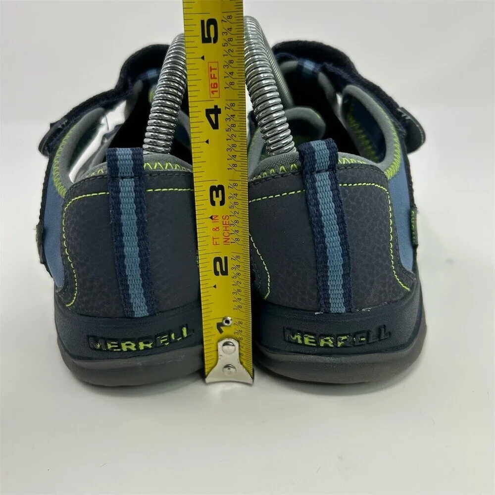 Merrell Hydro Hiker Sandals Unisex Kids Navy Green Closed Toe Water Shoes Size 6